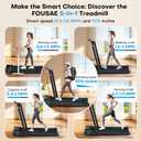 FOUSAE Treadmills for Home, App Compatible, 5 in 1 7.5MPH Foldable Treadmill with 10% Incline, 3.0HP Brushless Drive, 12 HIIT Programs, Full Screen LED Display, Remote Control, 400 LBS Weight Capacity