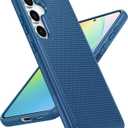 FNTCASE for Samsung Galaxy S24 Case: Dual Layer Heavy Duty Cell Phone Protective Cover Shockproof Rugged with Non-Slip Textured - Military Drop Protection Bumper Tough - 2024, 6.2inch Blue