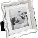 Mud Pie Square Wavy Metal Mini Frame; 5" X 5"