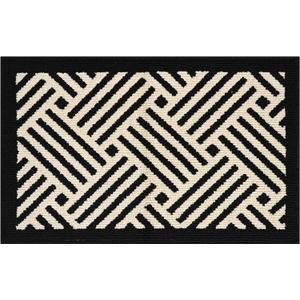 GRANNY SAYS Indoor Doormat, 20" x 32", Non-Slip Front Door Mats, Outdoor Welcome Mat Washable, Low Profile Indoor Door Mats for Entryway, Floor Inside Back Door Mat (1'8" x 2'8" (Rectangular), Beige Black-wave)