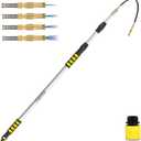 16FT (24ft Reach) Telescopic Gutter Cleaning Tools from The Ground, Rain Gutter Cleaners Tool with Hose Copper Attachment, Long Reach Gutters Cleaner Wand with Extension Pole