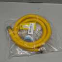 Roastove 72" Flexible Yellow Coated Gas Line Connector Kit for Stove, Dryer, Gas Water Heater, Furnace,5/8 in.OD(1/2 in. IDFlexible Gas Line with Connector 1/2" FIP &1/2"MIP & 3/4"MIP Fitting