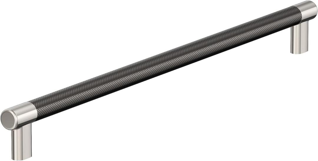 Amerock BP54041PNGM | Polished Nickel/Gunmetal Appliance Pull | 18 inch (457mm) Center-to-Center Cabinet Handle | Esquire | Furniture Hardware