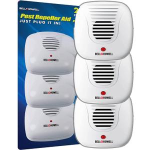 Bell + Howell Ultrasonic Pest Repeller Home Kit (Pack of 3), Ultrasonic Pest Repeller, Pest Repellent for Home, Bedroom, Office, Kitchen, Warehouse, Hotel, Safe for Human and Pet