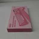 Wireless Keyboard and Mouse Combo, Blush Pink for Aesthetic Desk, Magnetic Wrist Rest, Full-Size Retro Typewriter Keyboard with Round Keycaps, Sleep Mode, 2.4GHz Cordless for Mac/Windows/PC, Trueque