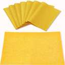 Cloth Yellow Placemats Set of 8, Linen Type Fabric Placemats Machine Washable Heat Resistant Placemats Polyester Place Mats for Halloween, Thanksgiving and Christmas Dining Table (Yellow)