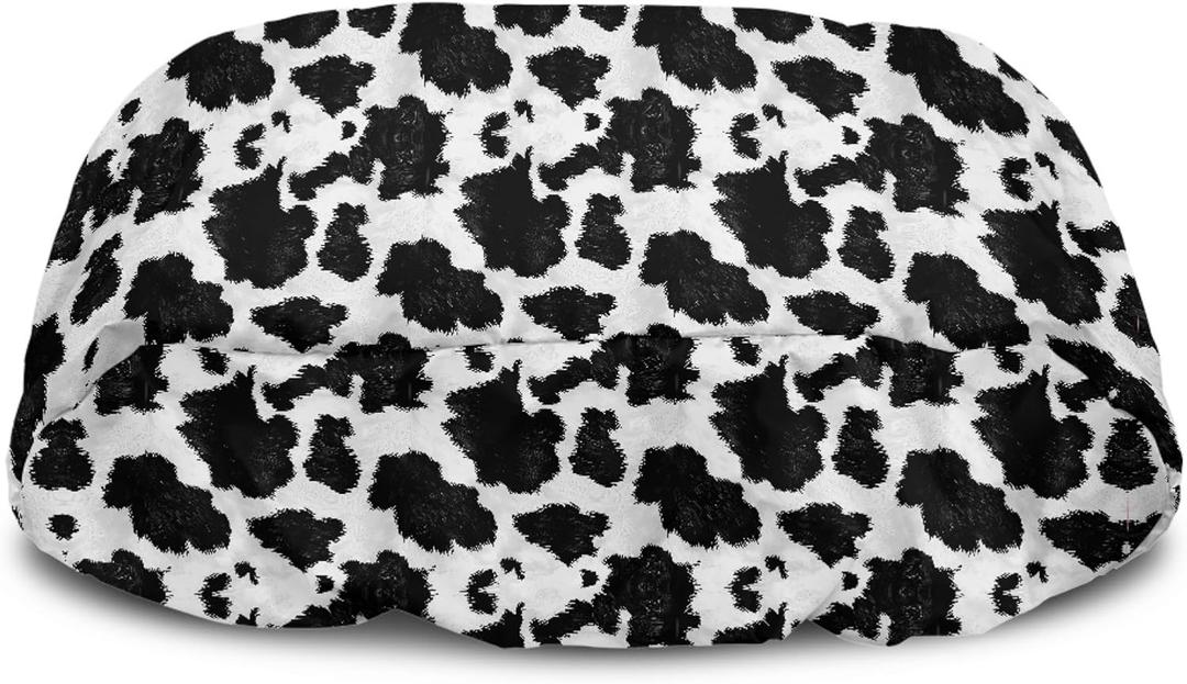 Boatee Cow Stripes Winch Cover, Dustproof Winch Protection Cover with Elastic Band, UV-Resistant Dust Cover for Electric Winches Utility Trailer Cover