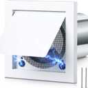 Dryer Vent Cover Outside Magnetic 4 Inch Galvanized Steel Bird Guard with Nylon Insect Screen Damper Built-in Magnet and Removable Extension Tube Exhaust Cover for Home Bathroom(White)