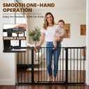 Mumeasy 36-63" Extra Wide Baby Gate for Stairs, 28.74" Walk Through Large Dog Gate for Doorways & Hallways, Auto Close Pet Gate Indoor, Pressure Mounted Child Wide Long Safety Gate for House, Black