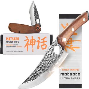 Chef & Pocket Knife Set, Japanese Steel Knife Set Folding and Kitchen knives pocket knife And Chef Knife