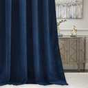 RYB HOME Velvet Curtains 96 inches - Blackout Curtains for Living Room,Thermal Insulated Noise Reducing Panels Luxury Vertical Sense Window Decor for Party Backdrops, Navy Blue, W52 x L96, 2 Panels