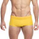 Taddlee Men's Swimwear Sexy Swim Briefs Bikini Board Surf Shorts Boxer Swimsuits (Yellow, XL)