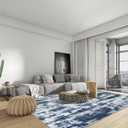 10x14 Area Rugs Washable Rug: Modern Abstract Living Room Rug Soft Anti-Skid Thin Carpet Indoor Floor Non-Shedding Carpets for Bedroom Dining Room Farmhouse Nursery Home Office Blue Grey