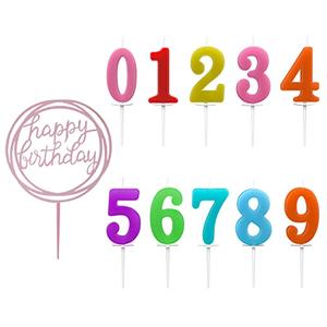 IBLESSU 10-Piece Number Birthday Candles - Glitter Cake Toppers, Color Candles for Cake & Wedding Parties