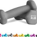 Balelinko Home Gym Equipment Workouts Strength Training Weight Loss Pilates Weights Yoga Sets Weights for Women, Men, Seniors and Youth, 1 LB, Pair (Gray)