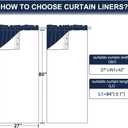 NICETOWN White Blackout Curtain Liners for Window - Noise Reducing Light Blocking Liner for 84 inch Curtains (Set of 2, Each is 27" x 80", Hooks Included, Greyish White)