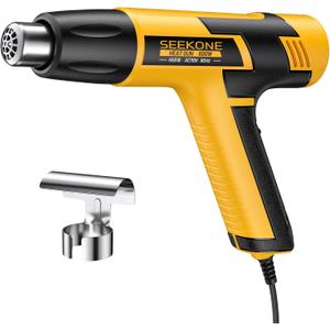 SEEKONE Mini Heat Gun, 600W Dual Temperature Hot Air Gun Tool 572&932, With 4.9Ft Long Cable and Overheat Protection for Crafts, Embossing, Paint Stripping, Shrink Wrap, and Heat Shrink Tube