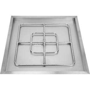 Onlyfire Square Stainless Steel Drop-in Fire Pit Burner Ring and Pan Assembly, 30-Inch