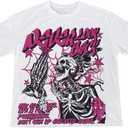 COZYEASE Men's Graphic Short Sleeve T-Shirt Skull Print Crew Neck Tee Tops Streetwear (X-Large)