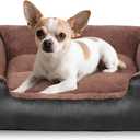 Dog Bed for Small Dogs - Washable Dog beds with Sides, Comfortable and Breathable Pet Couch Bed with Non-Slip Bottom, Black (27.5"L x 19.6"W x 7"Th)
