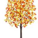 Remon 8FT Lighted Fall Tree - Artificial Fall Light Up Eucalyptus Tree with 210 Lights, 630 Leaves, Remote 8 Flashing Modes, Timing for Thanksgiving Autumn Harvest Indoor Outdoor Decorations