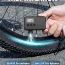 GPUTEK Mini Bike Tire Air Pump: Fast Inflate Portable Small Bicycle Electric Pump for Presta and Schrader Valves, 120 Psi High Pressure Pump with Digital Gauge for Road Bike, Mountain Bike, E-Bike