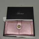 Lavemi Womens Large Capacity Genuine Leather RFID Blocking Wallets Wristlet Clutch Card Holder (1-waxed Rose Gold)