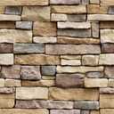 Yancorp 32.8ft Peel and Stick Wallpaper Stone Brick Wallpaper Self-Adhesive Backsplash Decorative Wallpaper Wall Covering (18" x 394", Brown)
