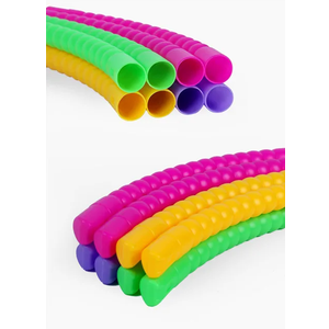 Syhood Toy Color Hoop Plastic Detachable Adjustable Hoop Light Weight Exercise Fitness Equipment Toy Waist Ring for Adult Party, 3 Sizes (Green, Pink, Yellow, Purple)