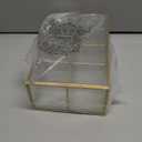 Glass Tea Bag Organizer with 8 Compartments, Handmade Large Tea Bag Storage Box for Counter Kitchen, Tea Bag Holder,Tea Storage Containers with Lid,Tea Accessories Gifts for Tea Drinkers,Gold