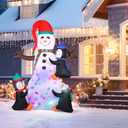 7FT Christmas Inflatable Snowman, IP65 Lighted Blow Up Snowman with LED Lights, Automatic Inflation Yard Decorations for Lawn Garden Holiday Decor