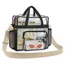 Bagenius Clear Bag Stadium Approved 12x6x12 Clear bag for Stadium Events Sports Concert Festival Work, Wheat-Strap