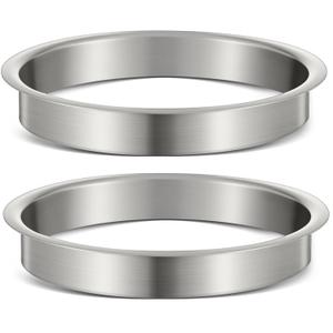 Honeydak 2 Pieces 8" (Nominal) Diameter x 1" Height 304 Polished Stainless Steel 8" x 1" Grommets for Countertop Inserted Kitchen Cabinet Counter Bin, Ease to Install