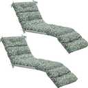 Kigley 2 Pcs Chaise Lounge Cushions 75 x 22 x 5 Inches Soft Waterproof Lounge Chair Cushion Paisley Spring Summer Seasonal Replacement for Outdoor Indoor Home Office Cyan Paisley