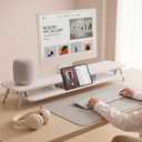 Fenge Dual Monitor Stand Riser, Wooden Desk Shelf with 2-Tier Storage
42.5-Inch Wide, Sturdy Aluminum Legs, Built-In Phone & Tablet Slot, Desktop Organizer for Office Accessories