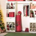 2 x ZOBER Round Christmas Gift Wrapping Paper Organizer Storage - 40 Inch Gift Wrap Storage Containers - Wrapping Paper Holder, Waterproof, Fits 25 Standard Rolls - Red