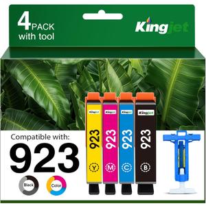 923 Ink Cartridges Combo Pack Replacement for HP 923 Ink Cartridges for HP Printers Work for HP OfficeJet Pro 8130e 8135e 8139e 8138e 8122e 8120 8124e 8122 8120e Printer Ink (4 Pack)