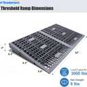 Ruedamann 3" Rise Modular Threshold Ramps for Doorways, 3000 Lbs Load Capacity Ramps for Wheelchairs for Home, Solid Plastic Portable Wheelchair Ramp for Door Thresholds and Cars, 2 PCS