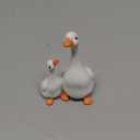 Leinuosen 1 Set Duck Cake Topper Lifelike White Mother Duck and Ducklings Resin Statue for Ducky Farm Animal Theme Birthday Party, Wedding, Engagement, Anniversary Supplies, Table Decoration