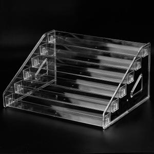 SUTOKAKA Nail Polish Organizer Clear Acrylic Eyeglasses Display Holder Essential Oil Storage Rack Makeup Stand Tray - 6 Layer (12.2*10.04*6.3 Inch)