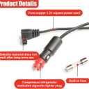 DC Power Cord Cable, 12V/24V for Car Fridge Car Refrigerator Freezer, 13.1FT Universal Charging Extension Cable Compatible with Portable 12V Refrigerator Portable Freezer Compressor Cooler