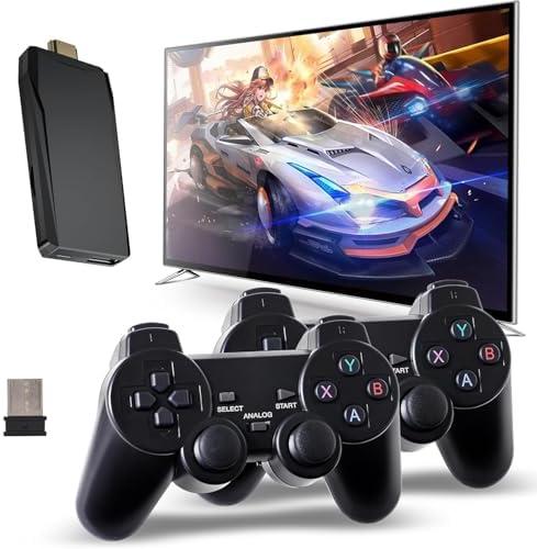 Retro Console, Wireless Retro Game Console, Plug & Play Video TV Game with 24600+ Built-in Games, 4K HD Output, and 2.4GHz Wireless Controller, 9 Classic Emulators Deep Black