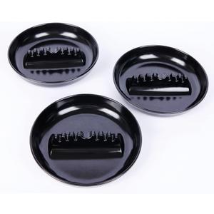 Premium Plastic Ashtray, Trash Can, Pack of 3, Round Black Large Size, for Indoor Outdoor Home Office Patio Restaurant Bar Hotel Use (3Pcs (7 inches))