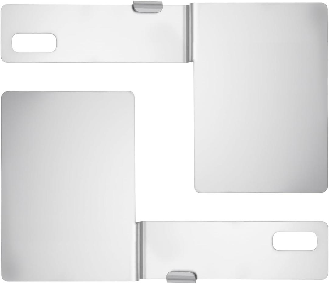 Blulu 2 Pcs Hawaii State Safety Check Sticker Plate Stainless Steel License Plate Bracket with 15 Degree Angled Long 1 Holes Vertical License Sticker Bracket Mount