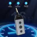1Mii B04 Bluetooth 5.4 Receiver for Car, 3.5mm Jack AUX Bluetooth Car Adapter, Wireless Audio Receiver for Home Stereo with Volume Control, Hands-Free Clear Call, 16H Battery Life (RX Only)