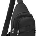 Small Sling Backpack Crossbody Sling Bag, Chest Bag Daypack Fanny Pack Cross Body Bag for Outdoors Hiking Traveling (Black)
