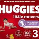 Huggies Size 3 Diapers, Little Movers Baby Diapers, Size 3 (16-28 lbs), 168 Count (6 Packs of 28)