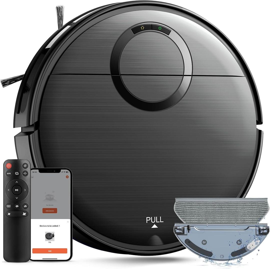 UMMUND Robot Vacuum and Mop Combo, 2 in 1 Mopping Robotic Vacuum Cleaner with Schedule, Wi-Fi/ App/ Remote, Strong Suction, Self-Charging, Slim, Ideal for Hard Floor, Pet Hair, Low-Pile Carpet