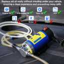 Oil Pump 12V 100W, Oil Extractor Pump for Engine Oil Change, Electric Fluid Transfer Pump for Motor Oil, Gear Oil, Transmission Fluid Removal, Self-Priming Oil Transfer Pump for Car, Mower, Marine