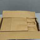 Toovip 100 Pack 5.25x3.25x8.25 Inch Small Plain Brown Kraft Paper Bags with Handles Bulk, Gift Bags for Favor Grocery Retail Party Birthday Shopping Business Goody Craft Merchandise Take Out Sacks
